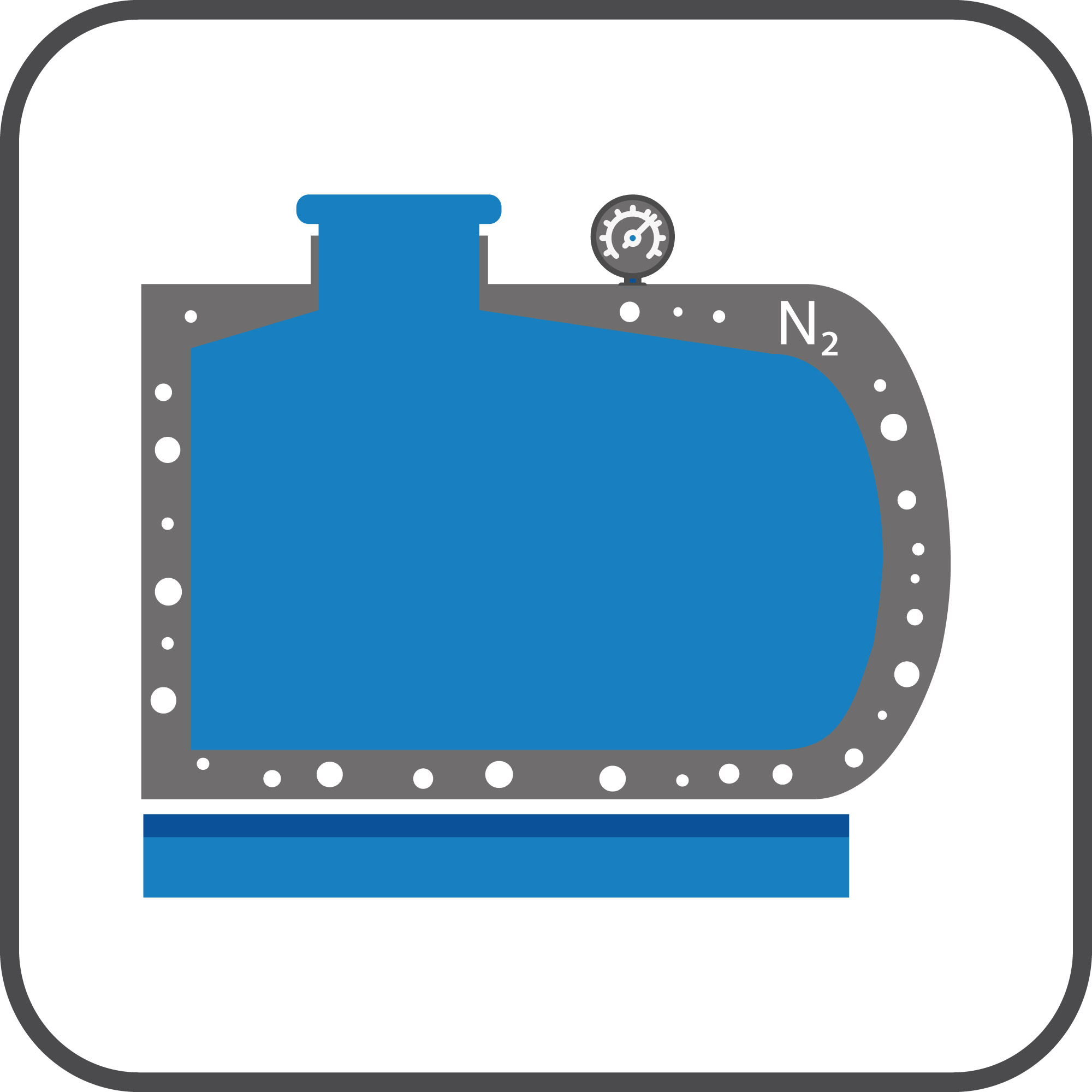 Prove di tenuta serbatoi a doppia camera con azoto